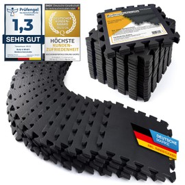 Floor Protection Mats XXL Set; Fitness Mat Floor Protection Puzzle Mat; Underlay Mat for Fitness Equipment Gym Mat Training Mat Sports Mat & Gym Cellar Garage Almost 2 m² (Black)