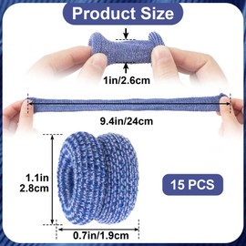 Winsyison 15pcs Cotton Finger Protectors, Elastic Fingertip Bandages for Skin Cracking Wounds Joint Pain, Breathable Finger Cots for Gardening Cooking Painting Carving Projects- Blue