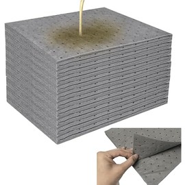 Oil Absorbent Pads (100-Pack) - 13"x9.8" Garage Mats | Quick-Absorbing Oil & Fluid | Workshop, Automotive Spill Control | Concrete & Metal Protection | Handles Minor Water Spills