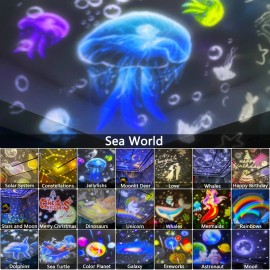 Lytrdit Sets of Films, Night Light Projector for Kids Bedroom, Star Lights Baby Girls