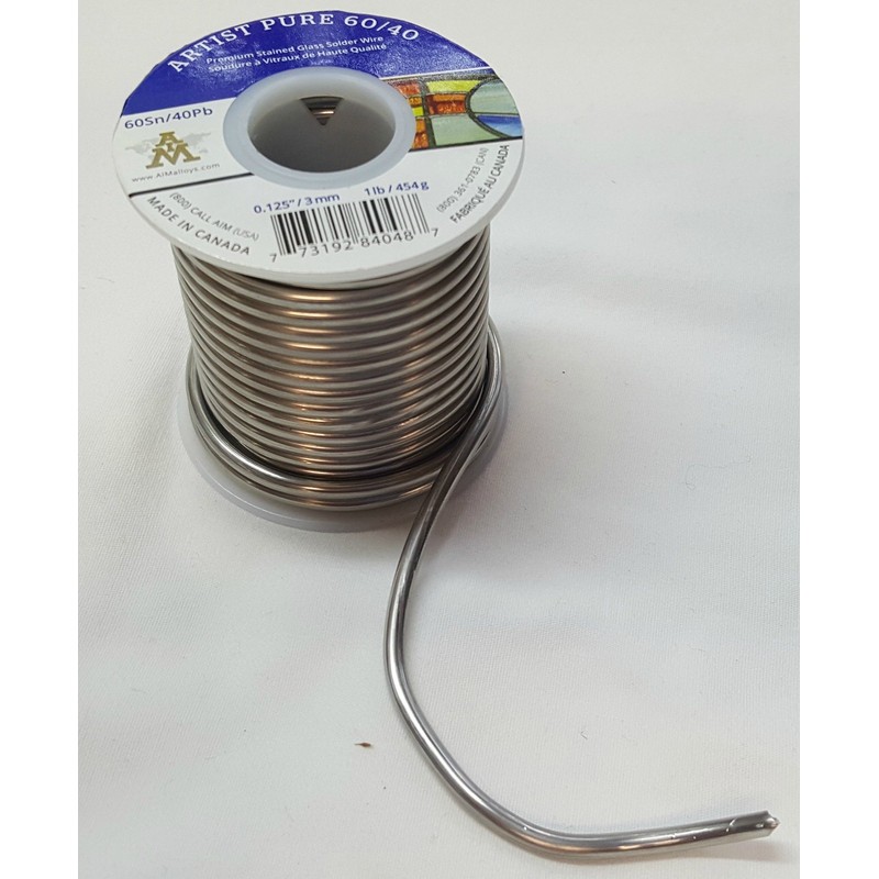 Artist Pure 60/40 Premium Stained Glass Solid Core Solder Wire,