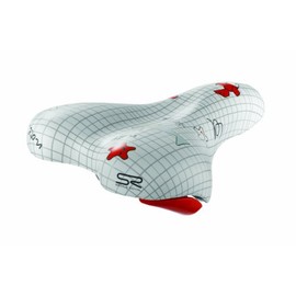 Selle Royal Kids Spyder Design Bike Saddle - White/Red, 23.1 x 15.2 cm