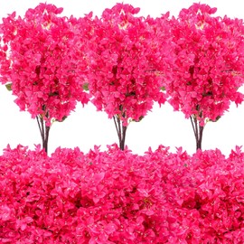 Yuxung 30 Pack Artificial Bougainvillea Floral 38" Silk Long Stem Bougainvillea Plants Hanging Table Centerpiece for Home Wedding Indoor Outdoor Decorations (Rose Red)