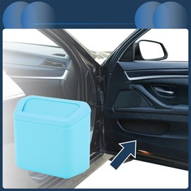 INFINAUTO Car Trash Can Car Door 6.3" Length 2.8" Width 5.5" Height Auto Trash Bin Plastic Blue Hanging