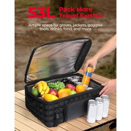 KEMIMOTO Motorcycle Luggage Rack Cooler Bag 53L Travel Luggage Bag Compatible with Touring Road King Street Glide Road Glide Trike Motorcycles Tear-Resistant Camping Picnic Travel