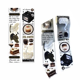 Vintage Floral Tapes,Craft Tape,Handbook Decoration Sticker, Handbook Tape with Plant Decoration Stamping Crafts,DIY Gift Wrapping Crafts for Scrapbooking Supplies Party Decorations Books (Swan)