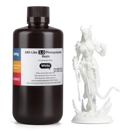 ELEGOO ABS-Like 3D Printer Resin 3.0, 405nm UV-Curing Photopolymer Resin for Mars Saturn Jupiter MSLA DLP LCD 3D Printing with Strength and Toughness, High Precision, Low Viscosity, White 1000g
