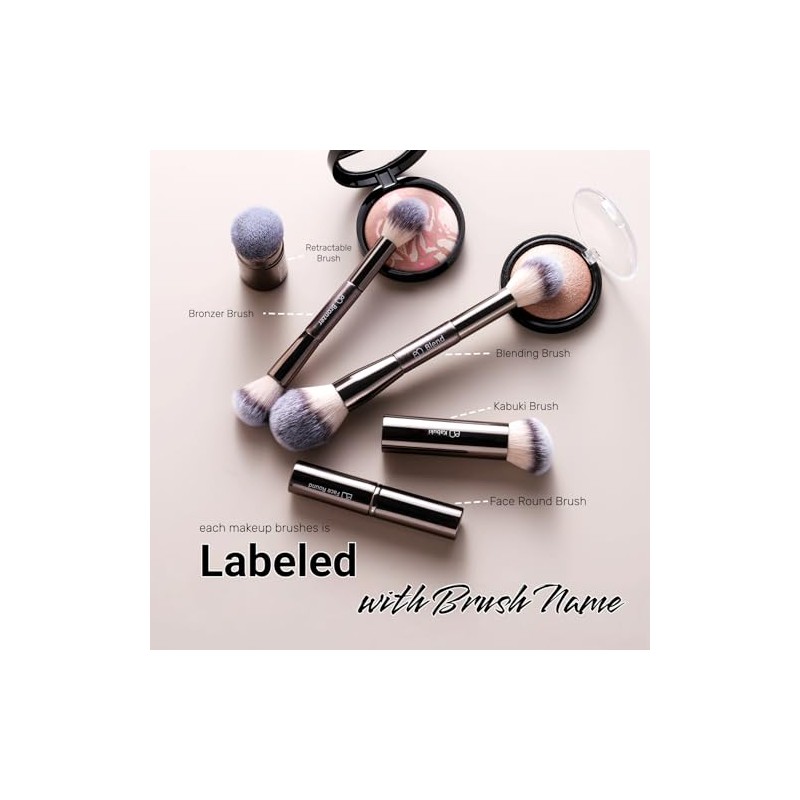 Professional Makeup Brushes BS-MALL With Travel Case - Kabuki Brush