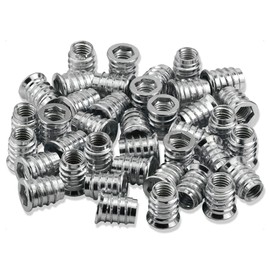 Mprofi MT® 50 x Screw-in Nuts M10 x 20 mm – Screw-In Sleeves – Hex Nuts – Threaded Insert Wood Made of Galvanised Steel M10 x 20/50