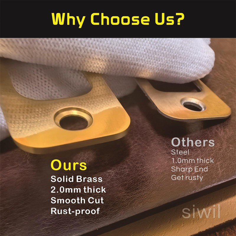 Siwil Deadbolt Strike Plate, Solid Brass Door Backplate 1" X