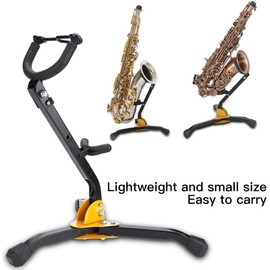 Foldable Saxophone Stand, Adjustable Metal Alto Tenor Sax Saxophone Tripod Stand