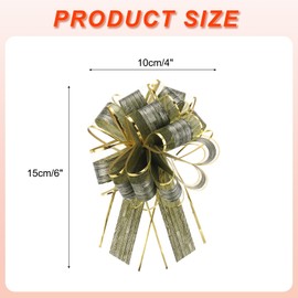 sourcing map 10pcs 4 Inch Big Pull Bow Gift Wrapping Organza Bows Vintage Ribbon Green for Wedding Christmas Car Baskets Presents