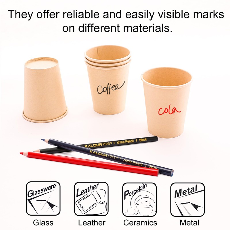 Kalour Wax-Based China Markers, 12 Pack Grease Pencils with 2