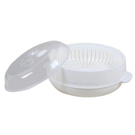 1-Tier Microwave Steamer Heating Steamer for Home Kitchen White