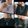 Richsteel Initial P Necklace Chunky Silver Chain Necklaces For Women