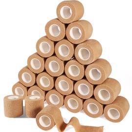 LDIWEE 24 Pack 2" X 5 Yards Self Adhesive Bandage Wrap, Medical Tape Cohesive Bandage Wrap Stretch Coban Wrap Vet Wrap Grip Tape for First Aid, Sports, Ankle, Wrist Sprains, Dog