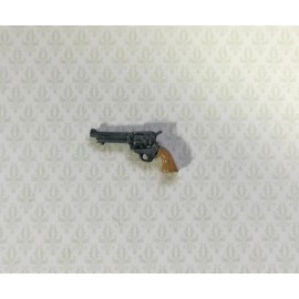 Island Craft Dollhouse Miniature Revolver Handgun Western Style 1:12 Scale Painted Metal