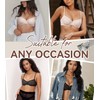 DotVol Women's Large Sizes Transparent Underwired Unlined Balconette Bra Lace