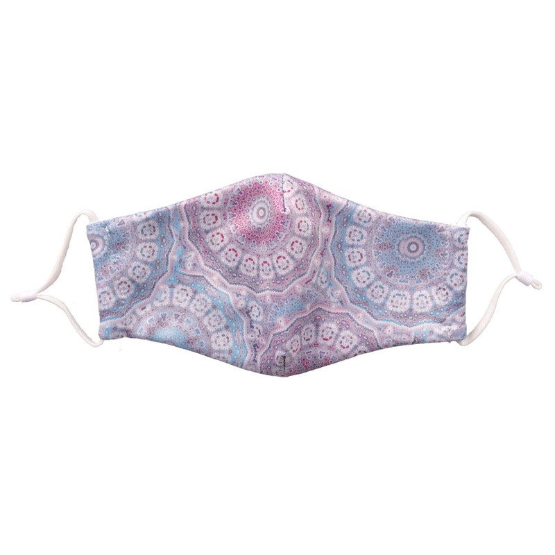 styleBREAKER Unisex Fabric Mask with Ethnic Circles Pattern, Double Layer,