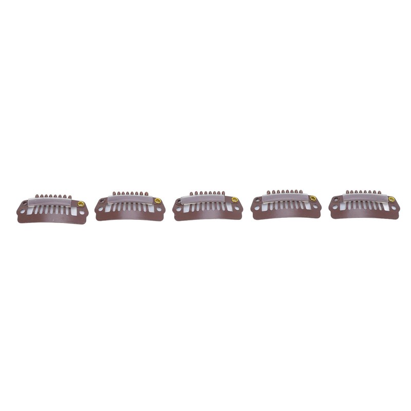 50pcs 8 Tips 8 Teeth Snap Comb Wig Clips Stainless