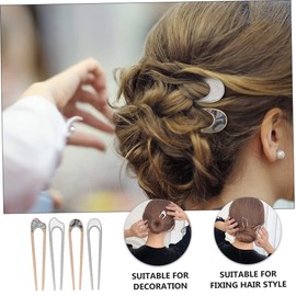 DOITOOL U Shape Hairpin Hair Stick Fork Clip 4pcs Alloy Hairpin for Styling for Party