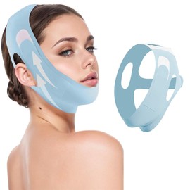 CATOR V Gesichtsmasken,Wiederverwendbare V-Linienmask, für Doppelkinn und schlaffe Gesichtshaut,Geeignet für alle Gesichtsformen,Blau