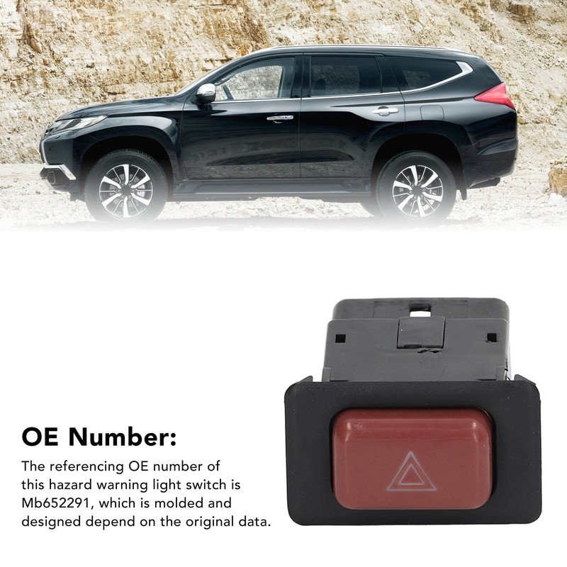 Hazard Warning Light Switch Mb652291 Emergency Lamp Push Button Replacement