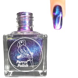 Parrot Polish Panther Cat Magnetic Multichrome Nail Lacquer, Purple Black Blue, 0.5 Fl Oz