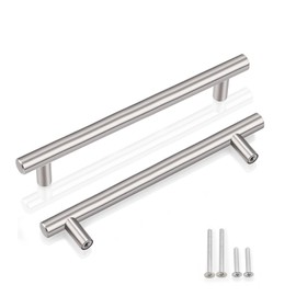 Gobrico Stainless Steel Cabinet Pulls Satin Nickel 6-3/10"(160mm) Hole Centers Drawer Handles for Kitchen Bathroom Cabinet Dresser Hardware Knobs,12 Pack …