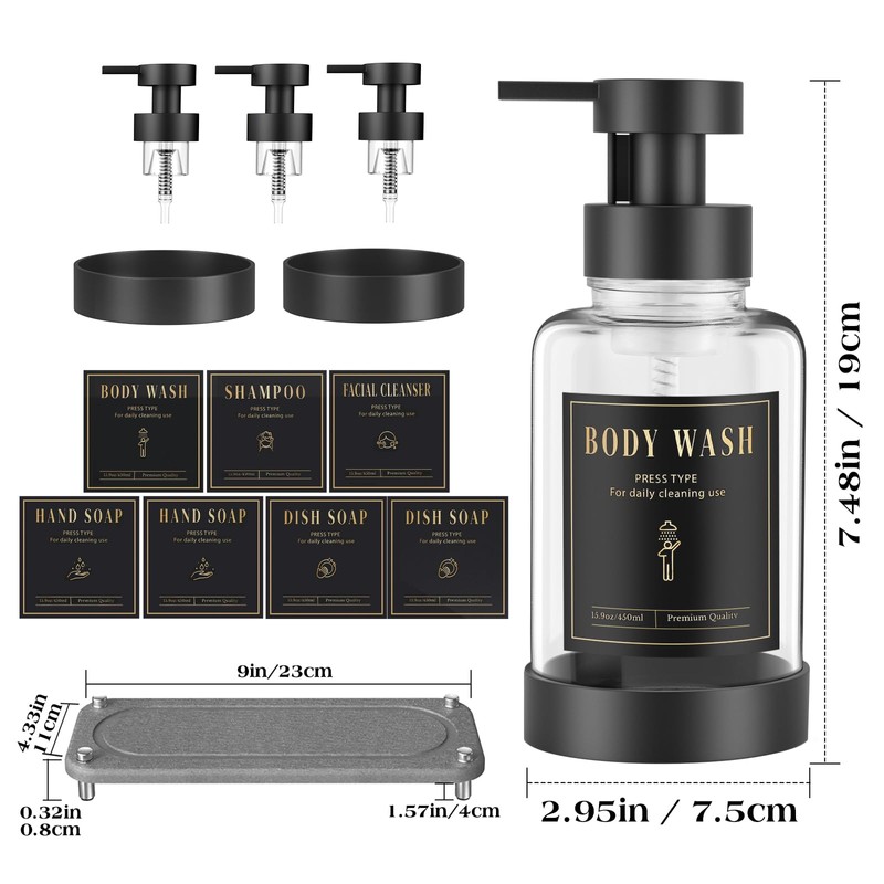 Luxspire Foaming Soap Dispenser, Non-Slip Hand Soap Dispenser with Fast