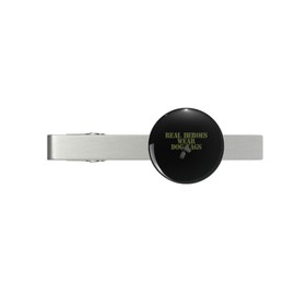 Real Heroes Wear Dog Tags Silver Tie Clip Tie Bar Veteran Gift