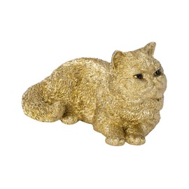 Uvia Metal Pet Exotic Shorthair Gold 3.0 x 1.9 x 1.6 inches (7.5 x 4.8 x 4 cm) Doll Figurine Figurine Animal Garden Decoration Cat H24026-J12