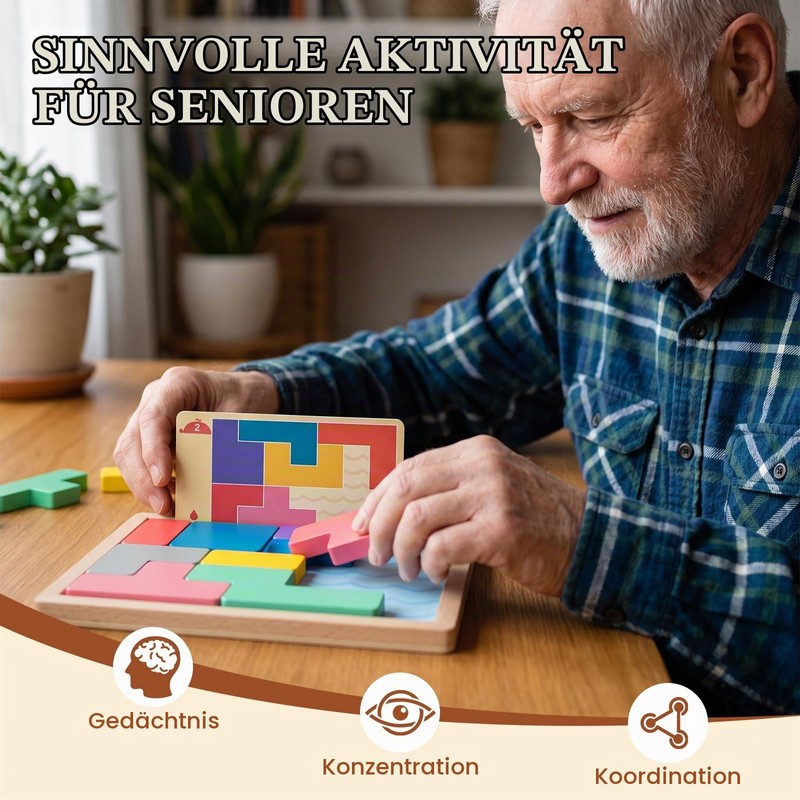 Dementia Employment for Seniors, Wooden Memory Training Game