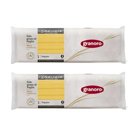 Granoro Dedicato Linguine #3-100% Apulian Durum-Wheat Pasta, Bronze-Drawn, Non-GMO, Vegan, 1 lb Bags (Pack of 2)