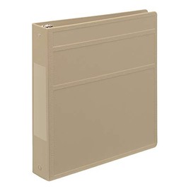 Carstens 1.5-Inch Heavy Duty 3-Ring Binder - Side Opening, Oatmeal, Durable Plastic, Precision No-Gap Rings, Waterproof Cover, No Pockets, Holds 250 Letter-Size Sheets, BPA-Free, Made in USA (1544-3R)