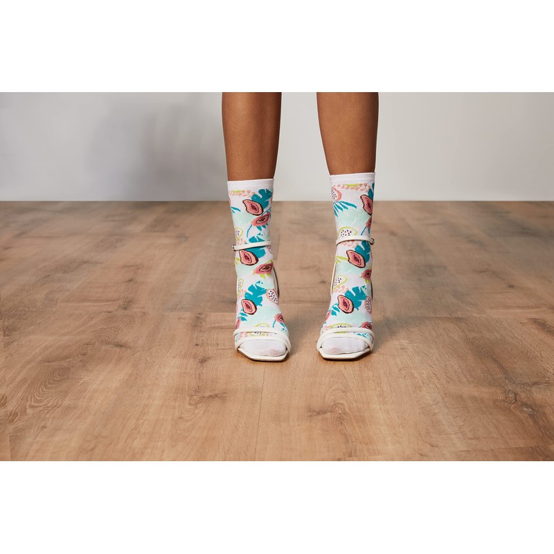 K. Bell Socks Ladies Tropical Floral Crew Sock 1 pair