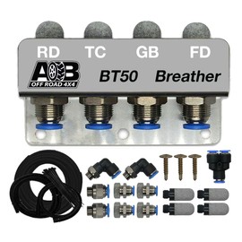 Universal 4 Port / 4 Point Diff Breather Kit Black for Mazda BT50 Incl XRT Models 4X4