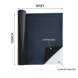 HTVVETUR Glitter Black HTV Vinyl Rolls Heat Transfer Vinyl - 12" x 9ft Glitter HTV Vinyl for Shirts, Iron on Vinyl Cameo - Easy to Cut & Weed (J002-9ft)