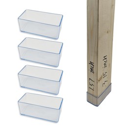 2x4 Wood Post End Cap - 4Pcs 1.57”x 3.15“Post caps (1-1/2" x 3-1/7") PVC Floor Protector,Waterproof and Anti-Friction,Suitable for Table Legs, Chair Legs, armrests and Other Wood,Transparent