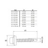 SKIR'CO Pack of 50 Galvanised Roofing Screws 6.3 x 60