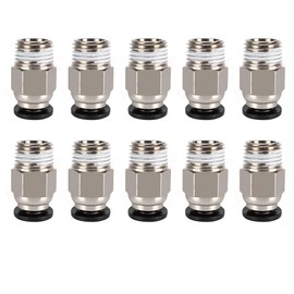 Angelkiss Pneumatic PTFE Tube PC4-M10 Connector Parts for Bowden Extruder 3D Printer, Black