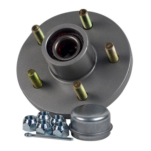 CE Smith Trailer Tapered 1-3/8" to 1-1/16" Stud (5 X 4 1/2) Galvanized Trailer Hub Kit, Silver
