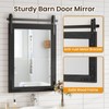 Dimelax 22” x 30” Black Farmhouse Barn Door Mirror with