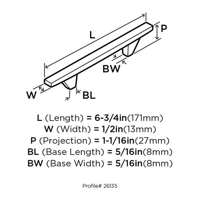 Amerock BP26135G10 Sleek 3-3/4 in (96 mm) Center-to-Center Satin Nickel