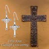 Celtic Cross with Claddagh Earrings 925 Sterling Silver Cross Earrings