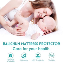 TASTELIFE Queen Grey Stripe Waterproof Mattress Protector Cover - Fitted 8" - 21" Deep Pocket - Hypoallergenic Vinyl Free(Grey Stripe, Queen)