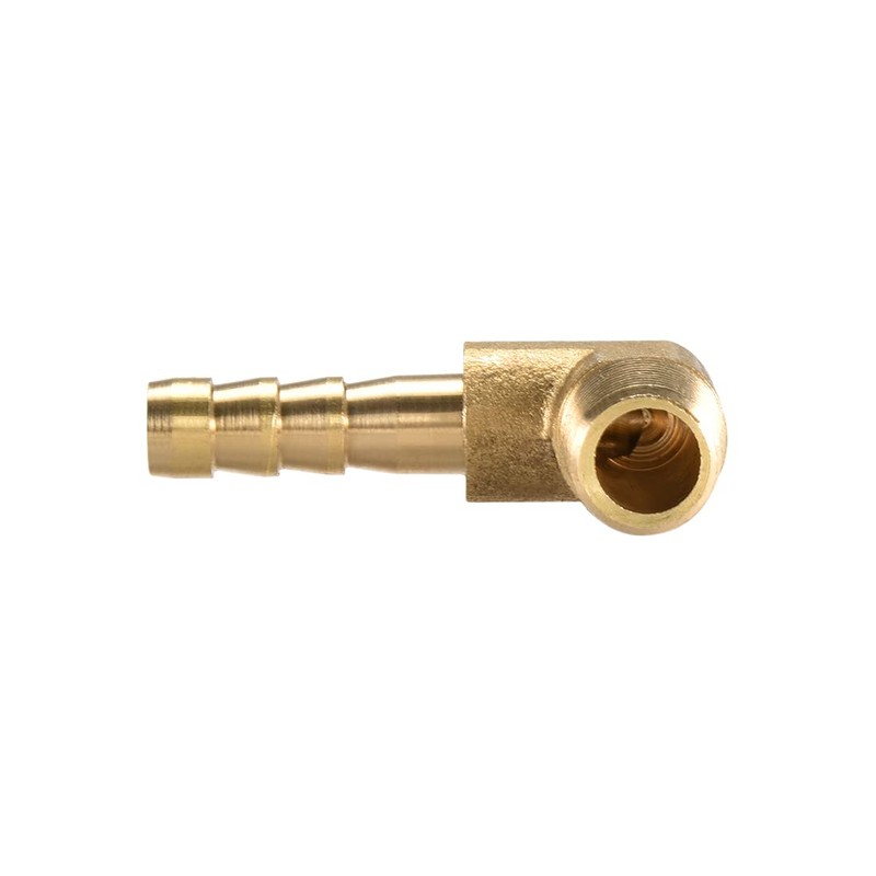 sourcing map Brass Barb Hose Fitting, 90 Degree Elbow 6mm
