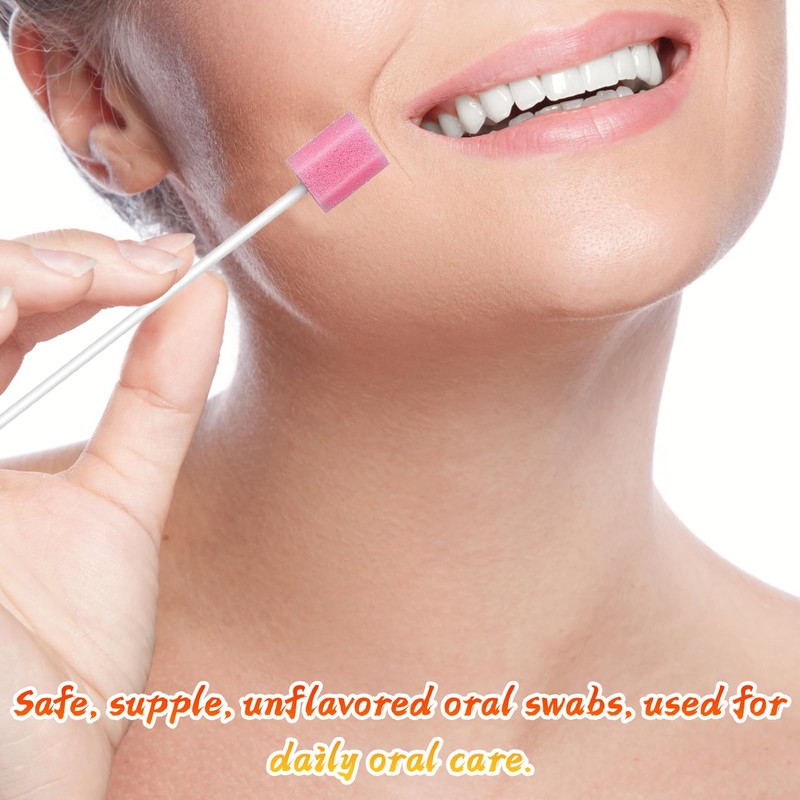 100Pcs Mouth Sponges on Stick for Hydration, Disposable Oral Care