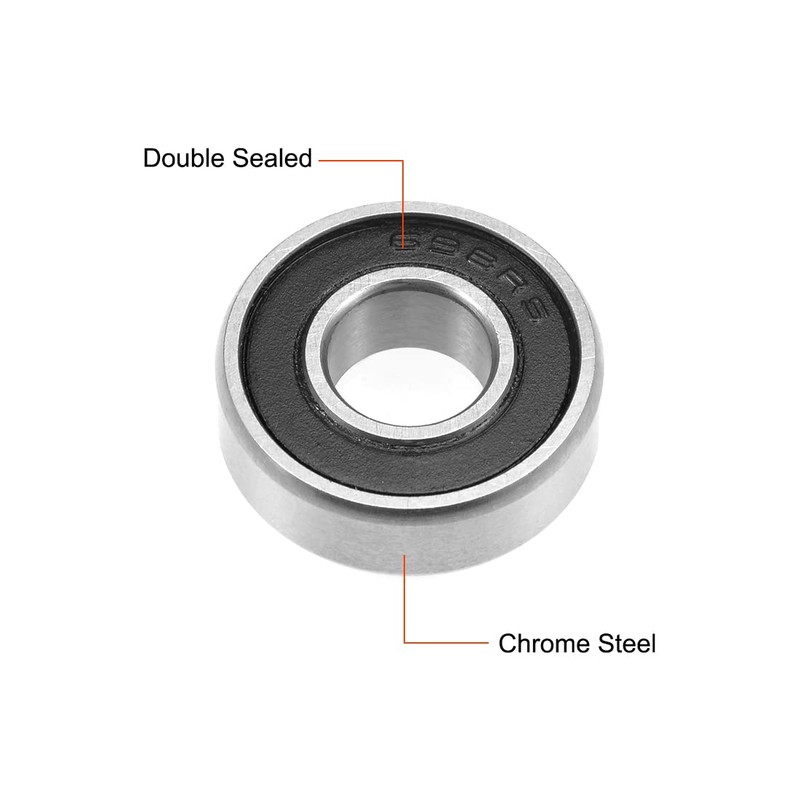 sourcing map 698-2RS Ball Bearings 8 x 19 x 6