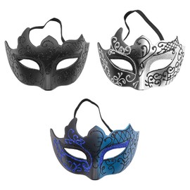 Alnicov 3PCS Venetian Masks Masquerade Mask Cosplay Fancy Dress Masquerade Ball Mask With elastic band for Men and Women